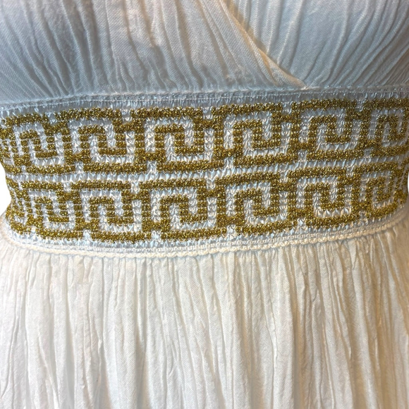 Grimani Penelope Hand Crafted Greek Dress, O/S, White Crinkle Cotton - Picture 6 of 16